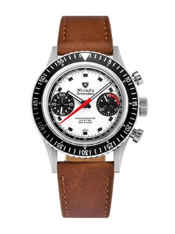 Nivada Grenchen Chronomaster Paul Newman - Inter. Bezel - Manual - Brown Leather