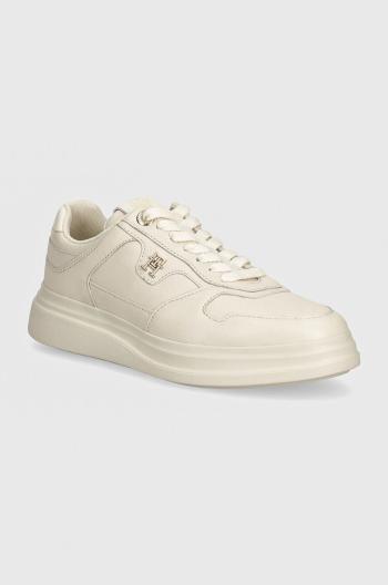 Kožené sneakers boty Tommy Hilfiger LUX POINTY COURT SNEAKER béžová barva, FW0FW07991