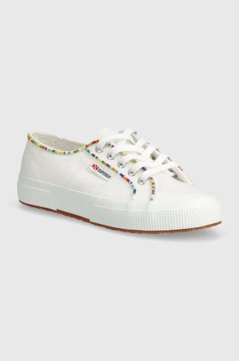 Tenisky Superga 2750 MULTICOLOR BEADS dámské, bílá barva, S31352W