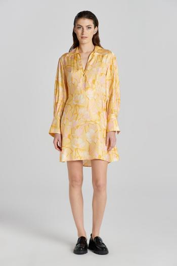 ŠATY GANT SLIM MAGNOLIA PRINT WRAP DRESS DUSTY YELLOW