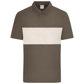 James & Nicholson (Daiber) Polokošile s kontrastním pruhem 8050 - Muddy brown / pískovcová | XL