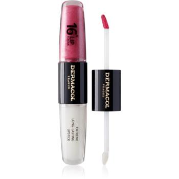 Dermacol 16H Lip Colour dlouhotrvající rtěnka a lesk na rty odstín 15 Dazzling Diva 2x4 ml