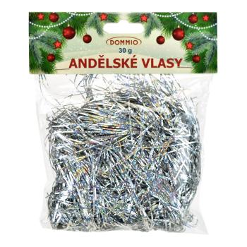 Vánoční dekorace Andělské vlasy 30 g, stříbrná, laser efekt