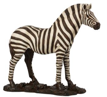 Bílo-černá antik dekorace Zebra - 53*18*48cm 11637