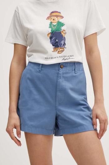 Bavlněné šortky Polo Ralph Lauren hladké, high waist, 211939691