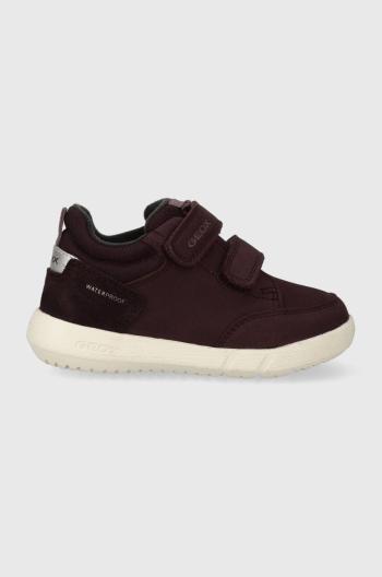 Dětské semišové sneakers boty Geox B365GA 032FU B HYROO WPF vínová barva