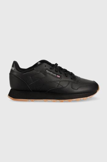 Dětské kožené sneakers boty Reebok Classic Cl Lthr černá barva