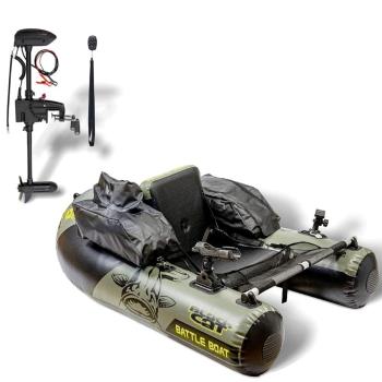 Black Cat Belly Boat Battle Boat 170cm + Elektromotor CR30VF