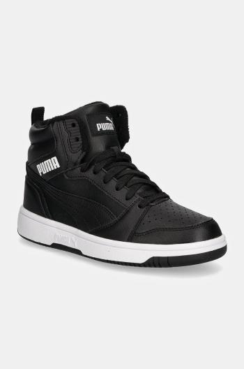 Dětské sneakers boty Puma Rebound V6 Mid WTR černá barva, 394685