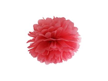 Pompom virág - piros 25 cm