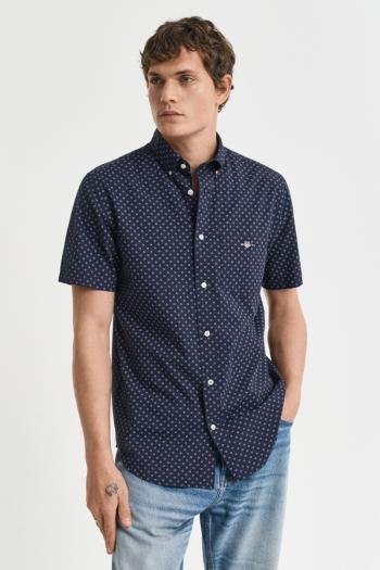 KOŠILE GANT REG MICRO PRINT SS SHIRT EVENING BLUE