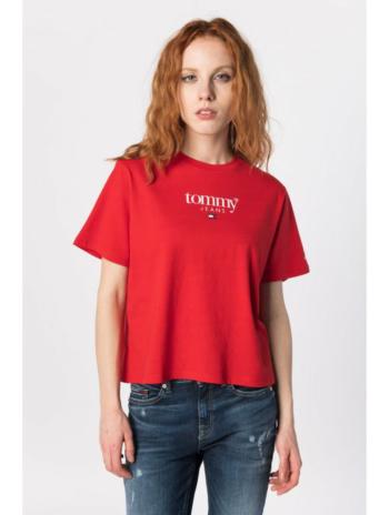 Tommy Jeans dámské červené tričko - XL (XNL)