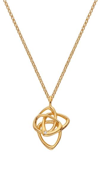 Hot Diamonds Pozlacený náhrdelník s diamantem Golden Edit Hope DP1085 (řetízek, přívěsek)