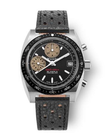 Nivada Grenchen Chronosport White Automatic - Black Racing Strap