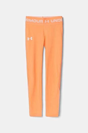 Dětské legíny Under Armour oranžová barva, hladké