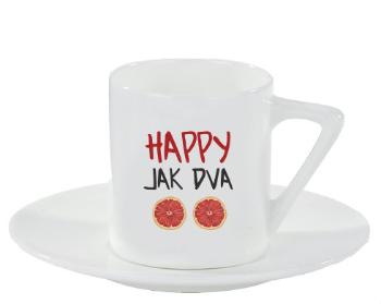 Espresso hrnek s podšálkem 100ml Happy jak dva grepy