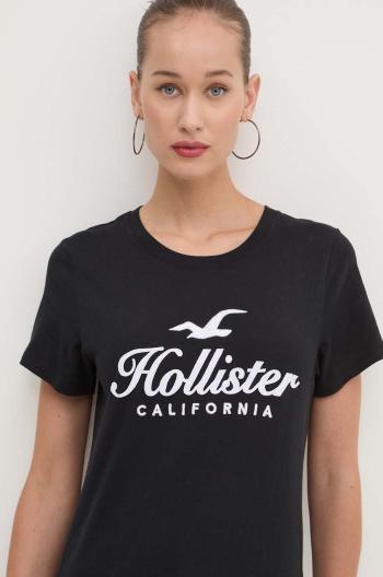 Bavlněné tričko Hollister Co. černá barva, KI357-3284