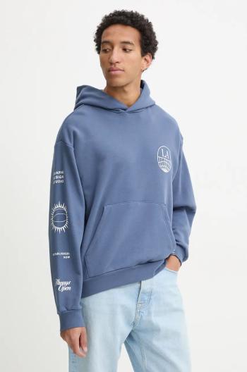 Bavlněná mikina adidas Originals pánská, modrá barva, s kapucí, hladká, JI6956