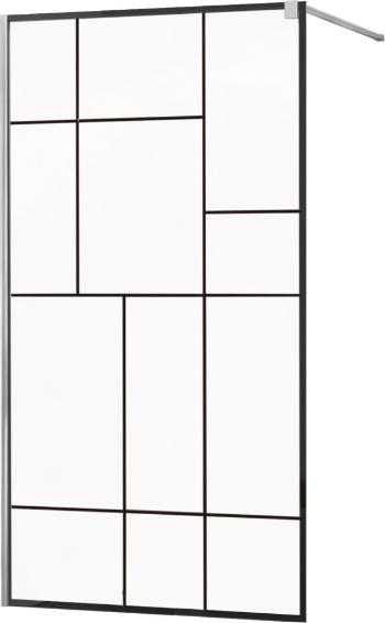 MEXEN/S KIOTO Sprchová zástěna WALK-IN 70x200 cm 8 mm, chrom, černý vzor 2 800-070-101-01-78