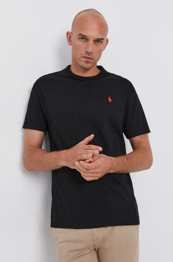 Tričko Polo Ralph Lauren pánské, černá barva, hladké, 710811284001