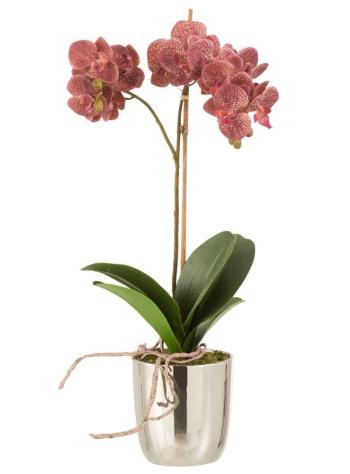 Dekorace umělá květina Orchidej s květináčem - 23*23*50 cm 17208