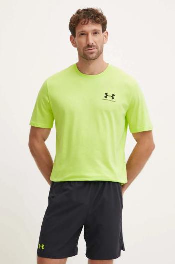 Tričko Under Armour SPORTSTYLE LEFT CHEST zelená barva, 1326799