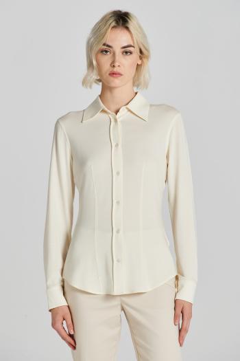 KOŠILE GANT SLIM JERSEY SHIRT CREAM