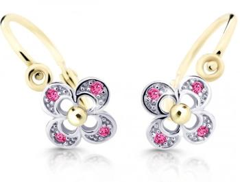Cutie Jewellery Zlaté dětské náušnice C2200-10-X-1 fuchsiová