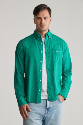KOŠILE GANT REG SOLID SEERSUCKER SHIRT DEEP GREEN