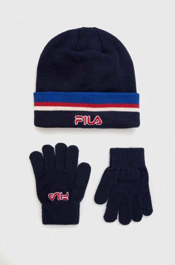 Čepice a dětské rukavice Fila BEREA Set beanies & Gloves tmavomodrá barva