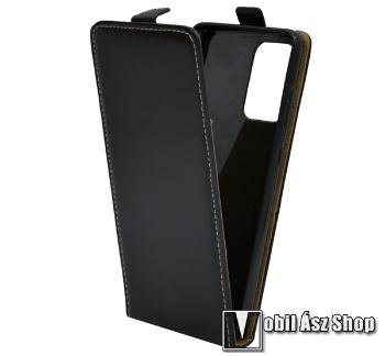 SLIM FLIP tok - FEKETE - lefelé nyíló, rejtett mágneses záródás, szilikon belső - SAMSUNG Galaxy A52 5G (SM-A526F) / A52 4G (SM-A525F) / A52s 5G (SM-A528B / SM-A528B/DS)