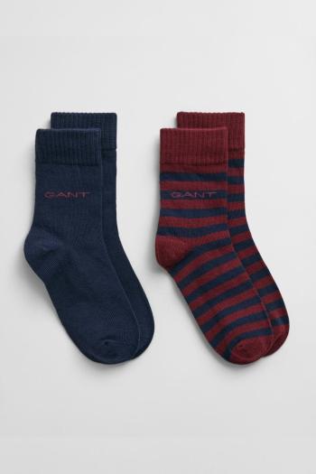 PONOŽKY GANT SHIELD STRIPE SOCKS 2-PACK WINE RED