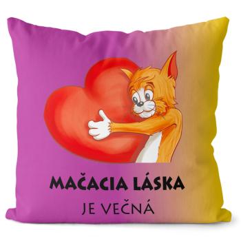 Vankúš Mačacia láska je večná (Velikost: 55 x 55 cm)