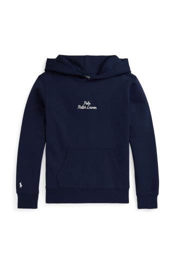 Dětská mikina Polo Ralph Lauren tmavomodrá barva, s kapucí, s aplikací, 323954961001