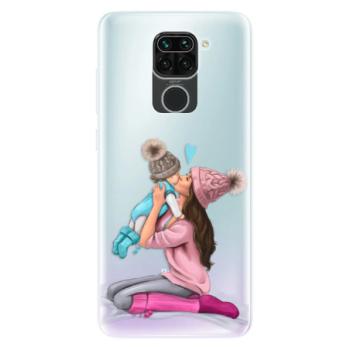 Odolné silikonové pouzdro iSaprio - Kissing Mom - Brunette and Boy - Xiaomi Redmi Note 9