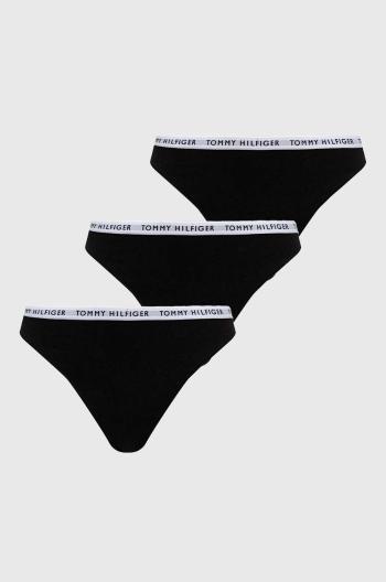 Tanga Tommy Hilfiger (3-pack) černá barva, UW0UW02829