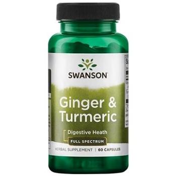 Swanson Ginger &amp; Turmeric (zázvor + kurkuma), 60 kapslí (87614112862)