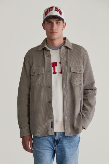 KOŠILE GANT REG CORDUROY OVERSHIRT WARM GREY