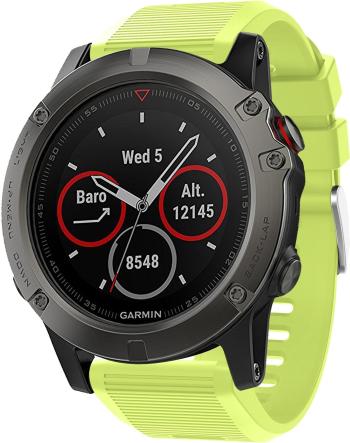 Szíj Eternico Garmin Quick Release 26 Silicone Band Silicone Silver Buckle - lime