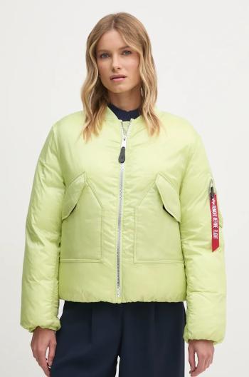 Bunda Alpha Industries dámská, zelená barva, zimní, oversize, 148004