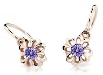 Cutie Jewellery Něžné dětské náušnice z růžového zlata C2208-10-X-4 fialová