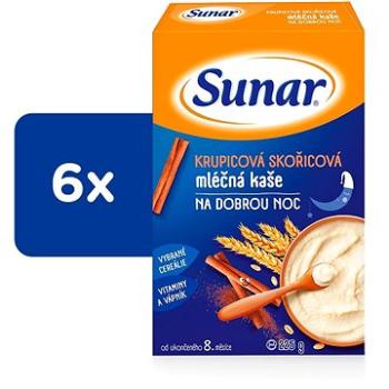 Sunar skořicová krupicová kaše mléčná na dobrou noc 6× 225 g (8592084409630)