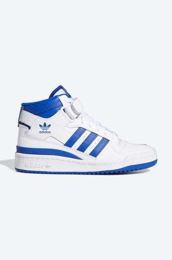 Kožené sneakers boty adidas Originals Forum Mid J bílá barva, FZ2085-white