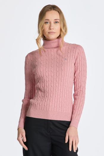 ROLÁK GANT STRETCH COTTON CABLE TURTLENECK CALIFORNIA PINK MELANGE