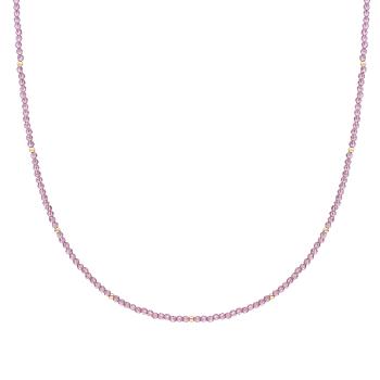 Sparkling Jewels Korálkový náhrdelník s fialovým křemenem NLK04G-G59