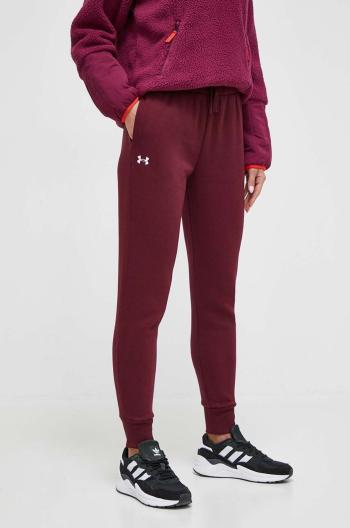 Tepláky Under Armour vínová barva, hladké, 1379438