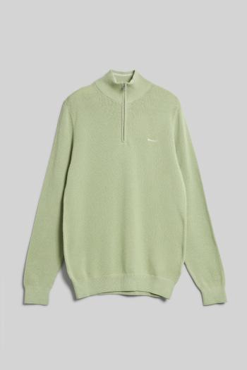 SVETR GANT COTTON PIQUE HALFZIP MILKY MATCHA