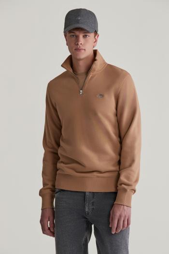 MIKINA GANT REG SHIELD HALF ZIP SWEAT WARM KHAKI