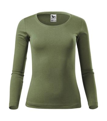 MALFINI Dámské tričko s dlouhým rukávem Fit-T Long Sleeve - Khaki | XXL