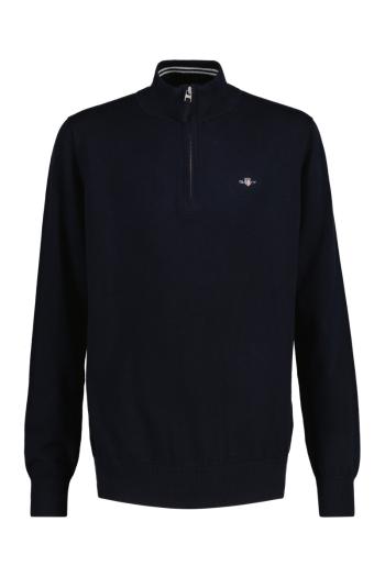 SVETR GANT SHIELD COTTON HALF ZIP EVENING BLUE